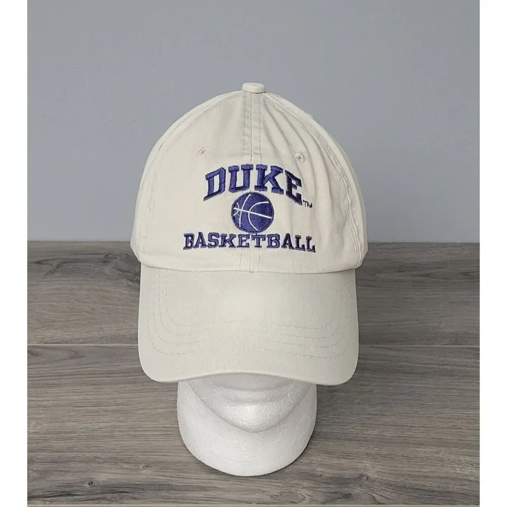 VTG 1995 Headwear By The Game Mens Duke Basketball Fitted Cap Hat Cream 7 1/4